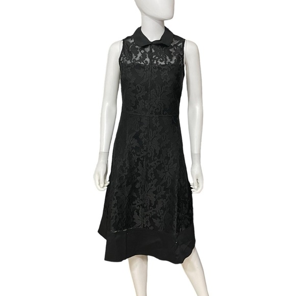 AMT Black Lace Crochet Sleeveless Dress - Picture 1 of 6